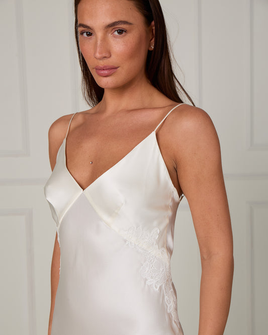 KŪMYŌ Lace-panelled Silk Cami Dress