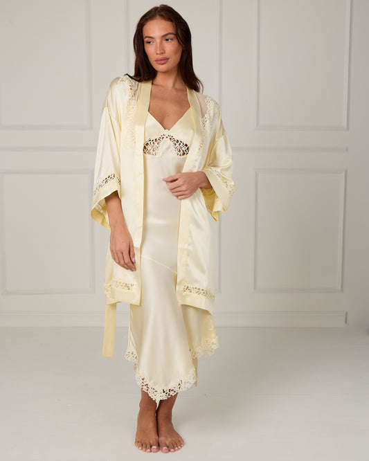 Serenya - Silk Lace Kimono Robe