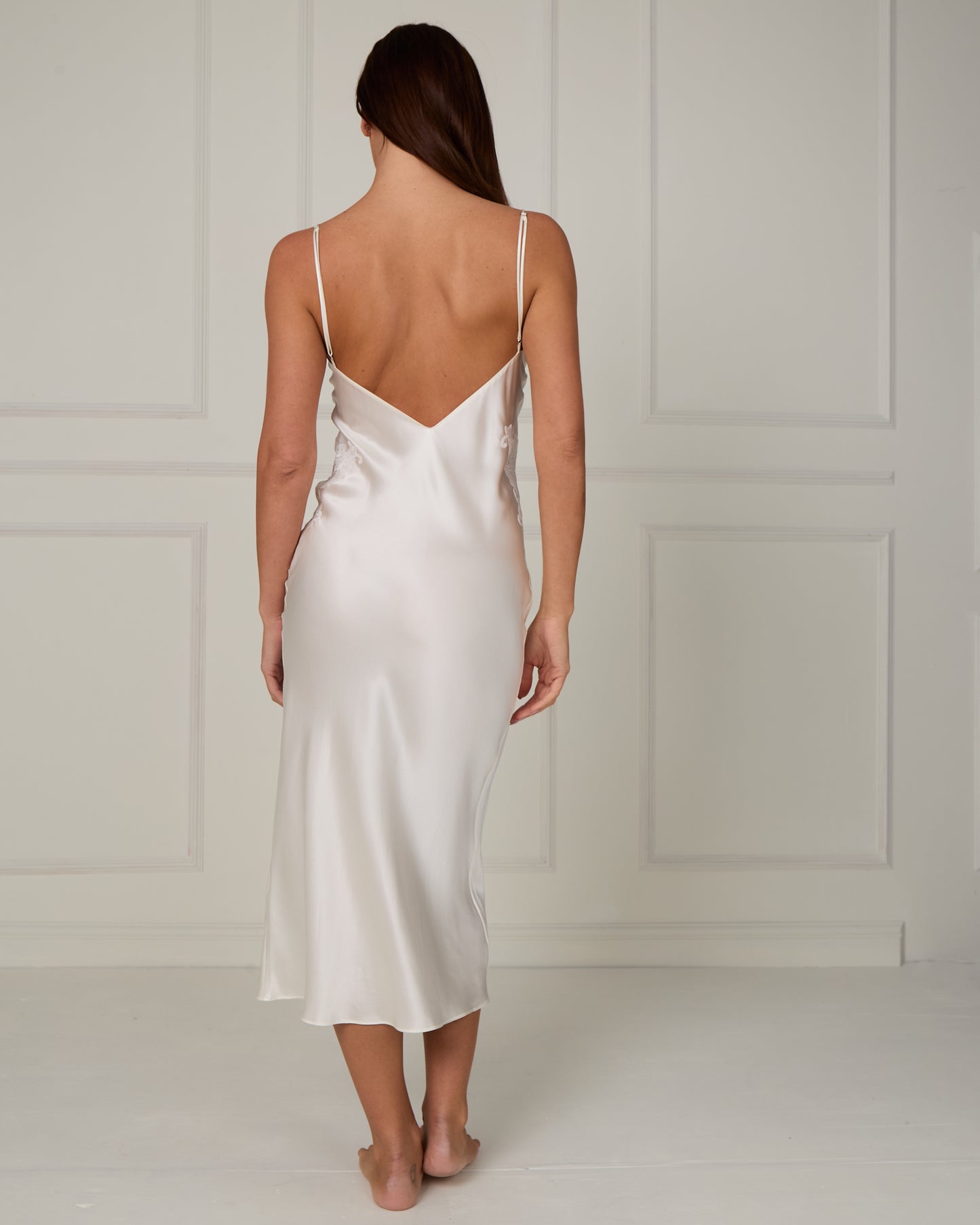 KŪMYŌ Lace-panelled Silk Cami Dress